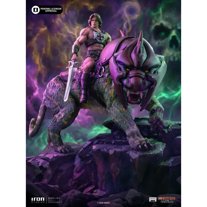 Masters of the Universe (2026) He-Man and Battle Cat Iron Studios