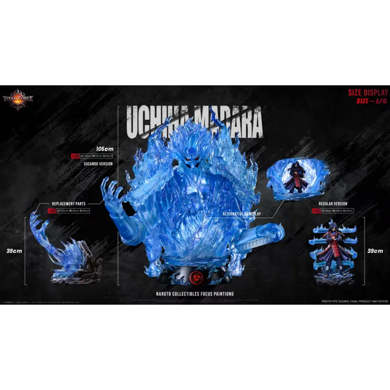Naruto Uchiha Madara TITAN FORGE - Figurine de Collection Épique