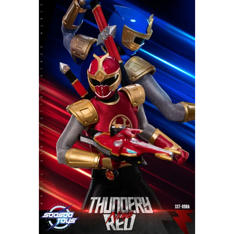 Power Rangers Thundery Red Ninja & Thunder Blue Ninja SooSooToys