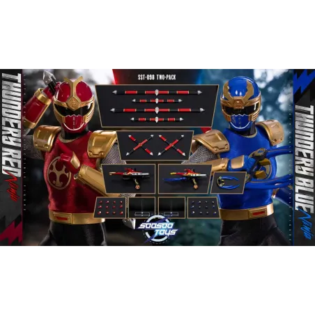 Power Rangers Thundery Red Ninja & Thunder Blue Ninja SooSooToys