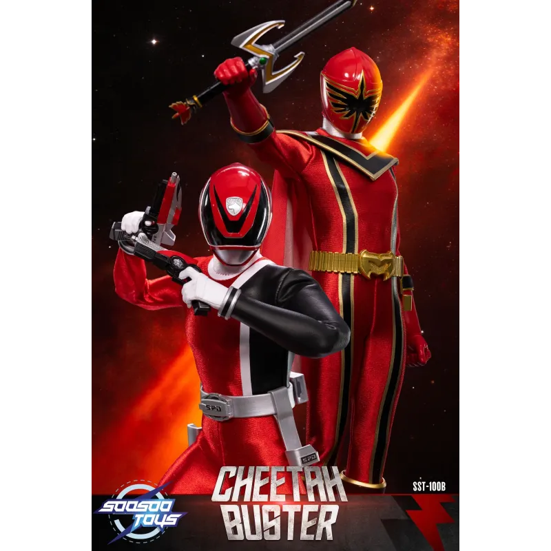Power Rangers Mystic Force Fire Mage Ranger & Cheetah Buster & Space Silver Warrior & All-in-one Cyborg SooSooToys
