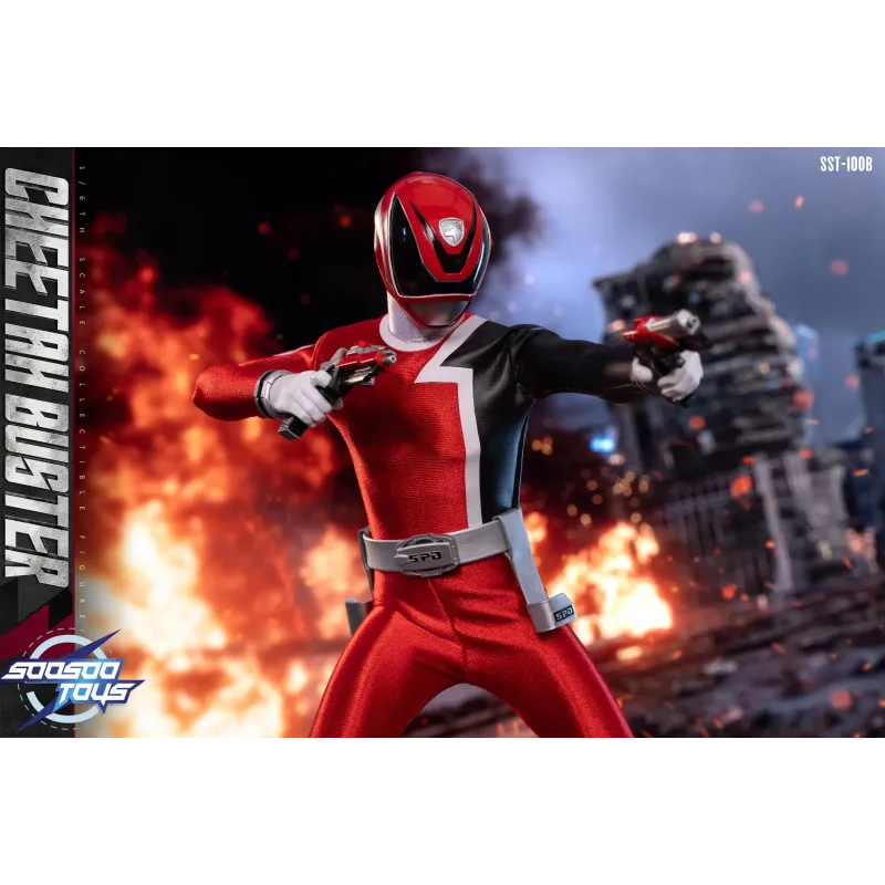 Power Rangers Mystic Force Fire Mage Ranger & Cheetah Buster & Space Silver Warrior & All-in-one Cyborg SooSooToys