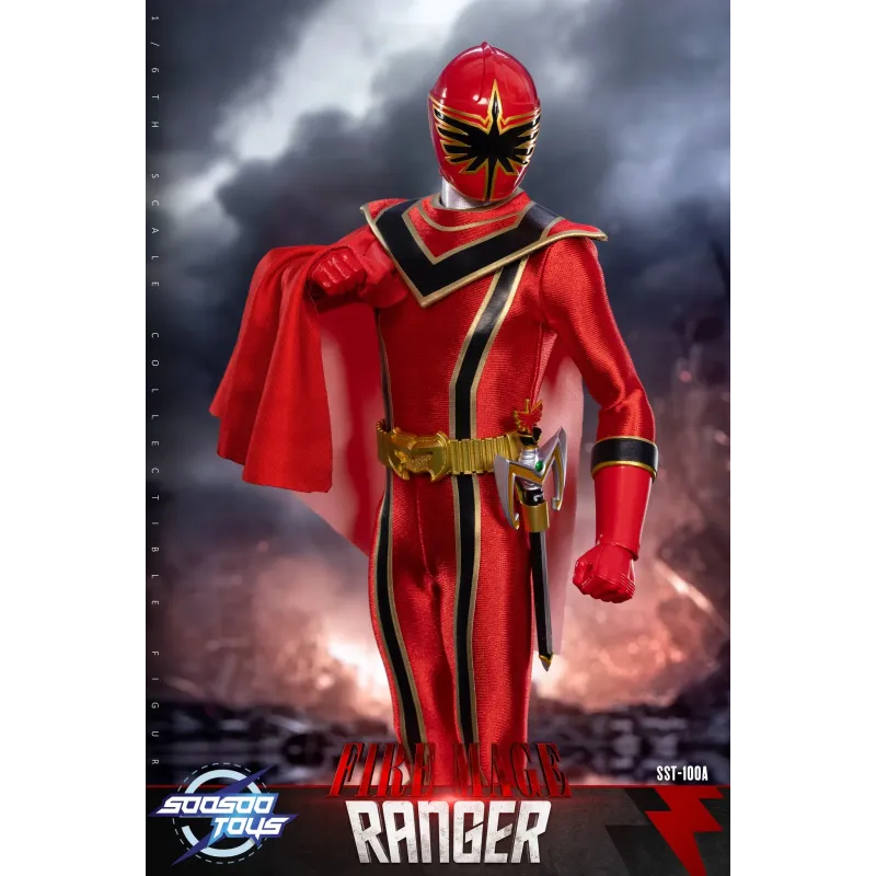 Power Rangers Mystic Force Fire Mage Ranger & Cheetah Buster & Space Silver Warrior & All-in-one Cyborg SooSooToys