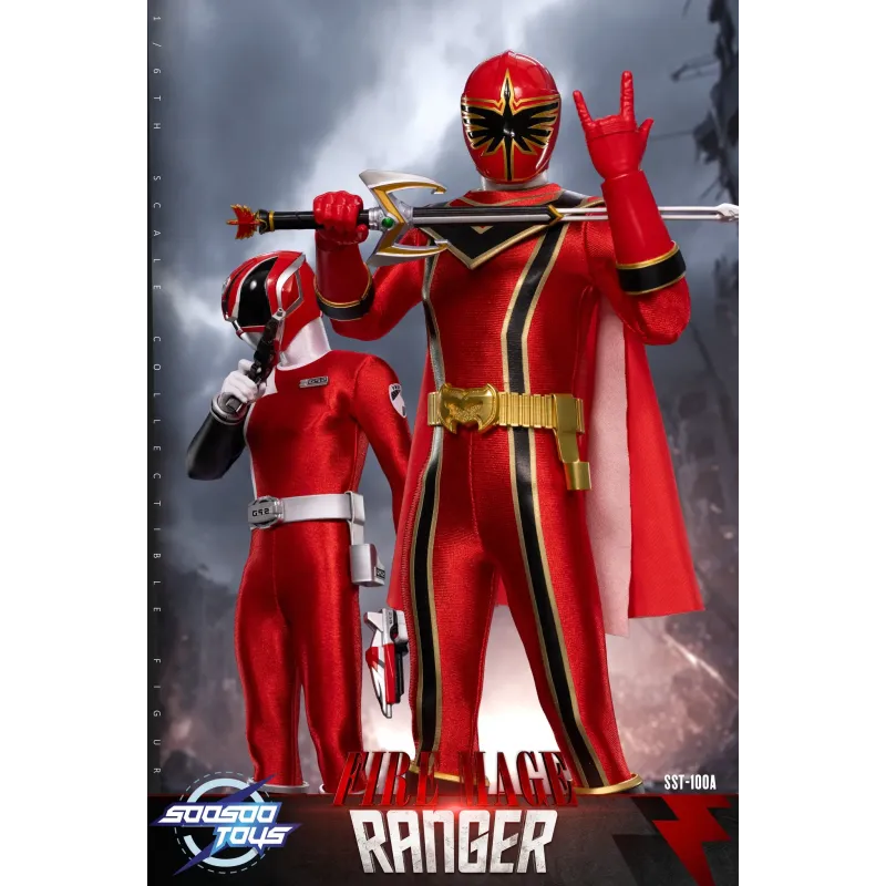 Power Rangers Mystic Force Fire Mage Ranger & Cheetah Buster & Space Silver Warrior & All-in-one Cyborg SooSooToys