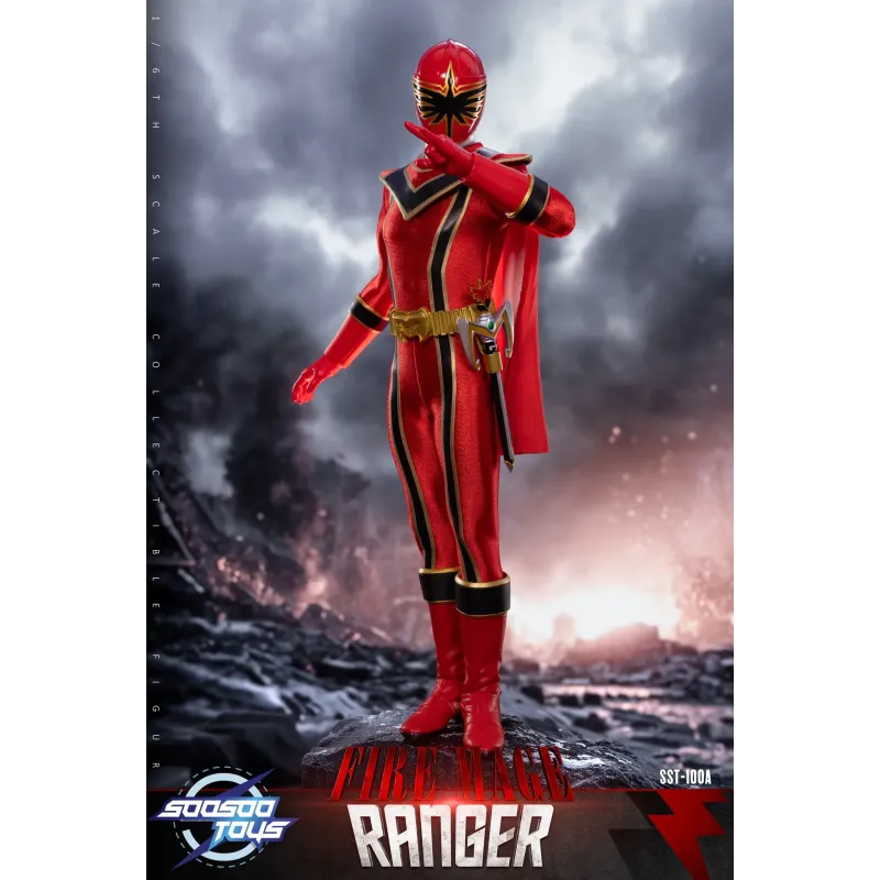 Power Rangers Mystic Force Fire Mage Ranger & Cheetah Buster & Space Silver Warrior & All-in-one Cyborg SooSooToys