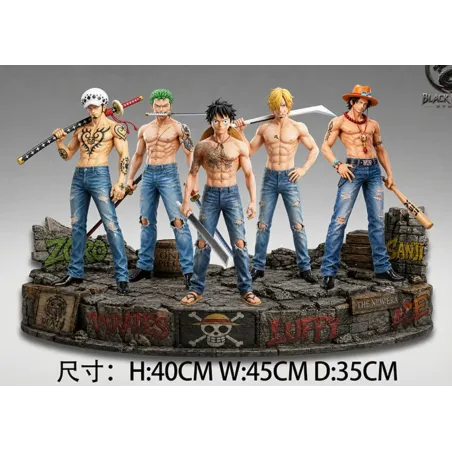 One Piece Zoro, Luffy, Sanji y Ace - Black Dragon Studio