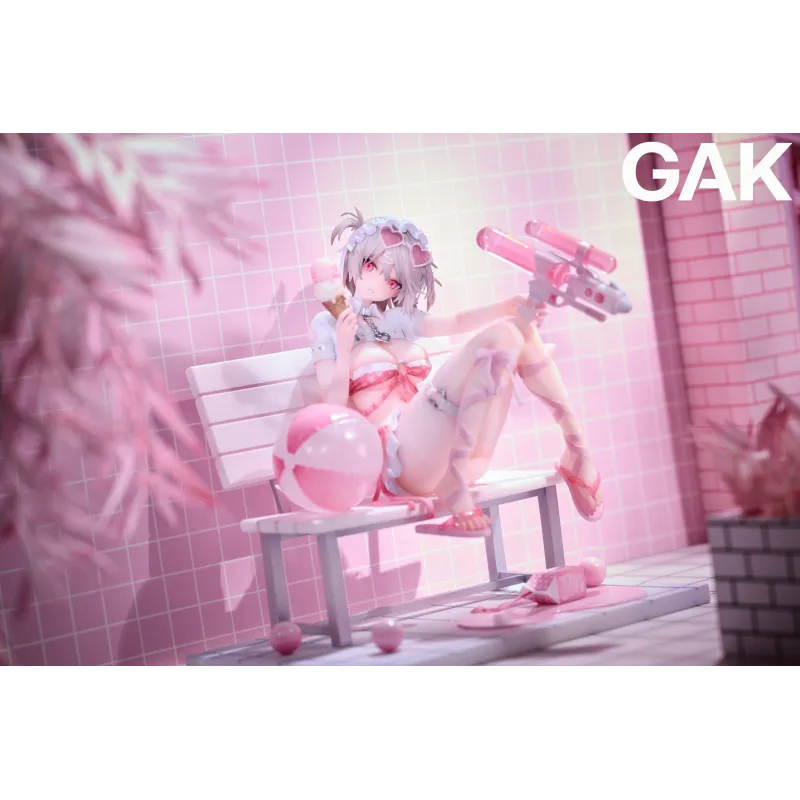GAK Studio Water Gun Girl Strawberry Ribbon - Estatua de Resina