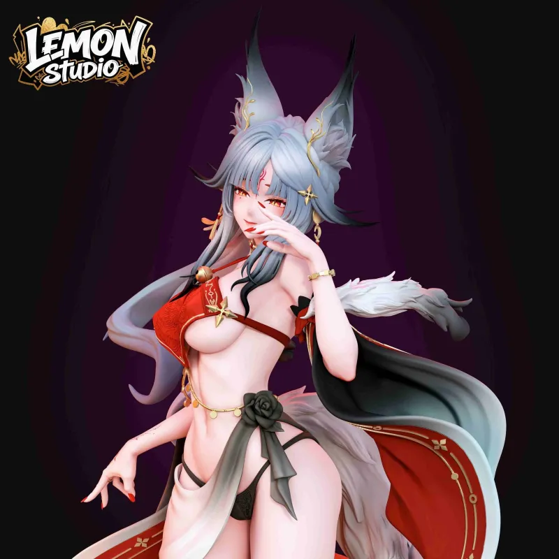 Lemon Studio White Haired Fox Lady Statue Limited Edition