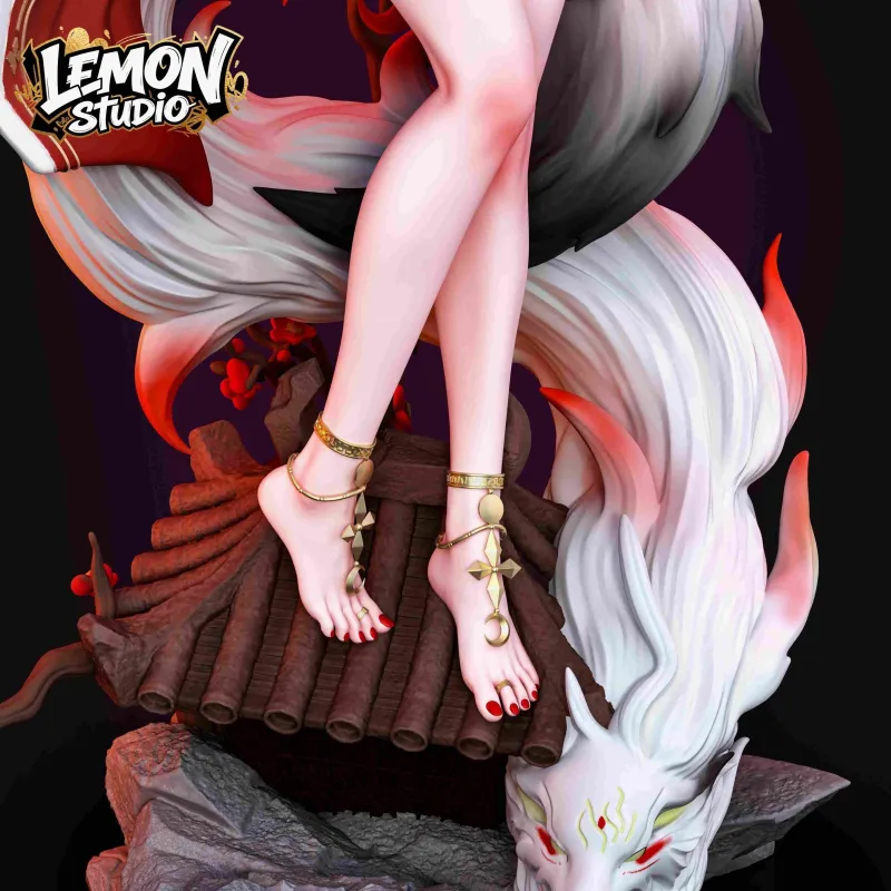 Lemon Studio White Haired Fox Lady Statue Limited Edition