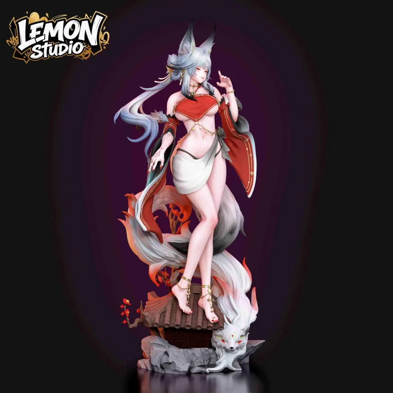 Lemon Studio White Haired Fox Lady Statue Limited Edition