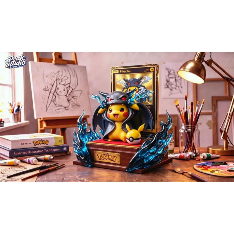 Pokémon Pikachu et Charizard dans Peak Studio - Collection Unique !