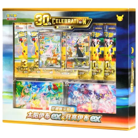 Pokémon TCG 30th Anniversary Celebration Day & Night Gift Box Espeon EX & Umbreon EX Display Chinese Ver.
